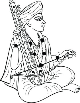 Indian instruments. Vector set of isolated traditional indian instruments.  | CanStock