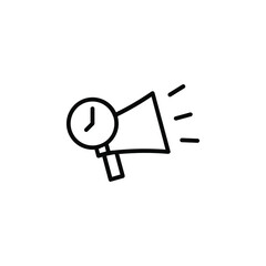 Megaphone, loudspeaker, speaker, reminder, alarm Line Icon, Vector, Illustration, Logo Template. Suitable For Many Purposes.