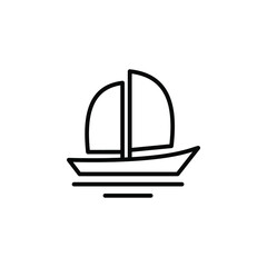 Ship, Boat, Sailboat, Travel Line Icon, Vector, Illustration, Logo Template. Suitable For Many Purposes.
