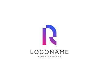 Geometric letter R logo design element