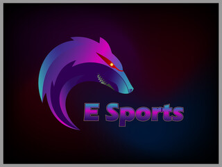 gaming logo designs. e sports team with wolf head concepts
