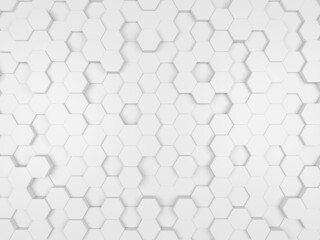Background Abstract wallpaper Hexagon white. 3D Scene