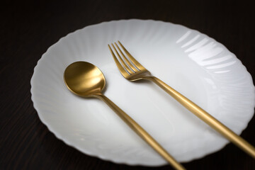 fresh and ripe blueberries on a spoon, a plate with berries