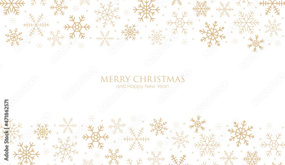 Poster snowflakes border background for christmas banner. new year and xmas greeting card design decorated 