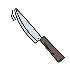 drawing of a kitchen knife on a white background. Vector illustration of a contour.A set of icons for cooking. Food, cooking concept. The handshake line icon.