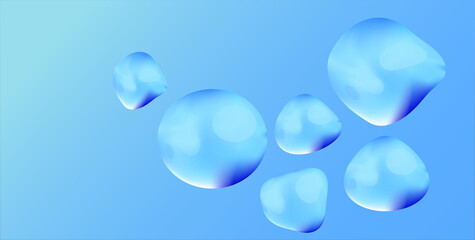 water drops on blue. vector illustration