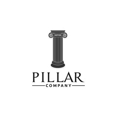 Pillar Logo Historical Building Symbol Design Inspiration