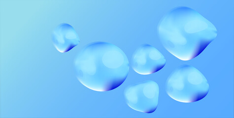water drops on blue background. vector 