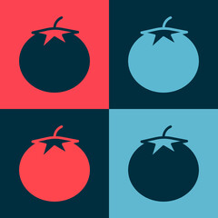 Pop art Tomato icon isolated on color background. Vector