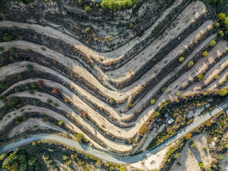 Cyprus - mountains and highlands around Lefkara, tipical amazing mountain views at Cyprus from drone view