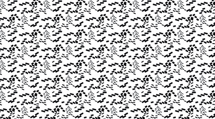 lack and white pattern small black rectangles in a chaotic manner on a white background