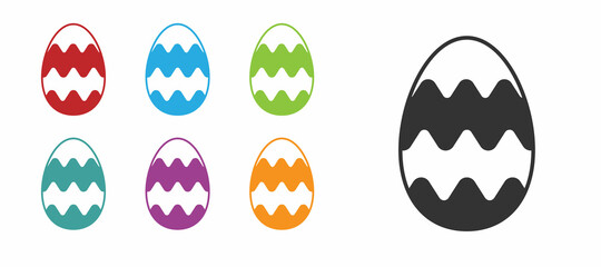 Black Easter egg icon isolated on white background. Happy Easter. Set icons colorful. Vector