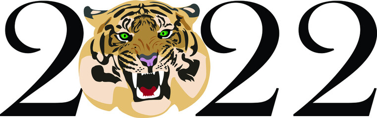 new year 2022 with a tiger 