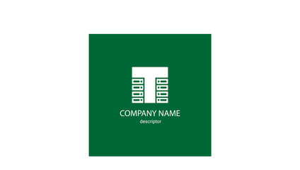 letter T with external hard drives. logo for programmer or sphere IT
