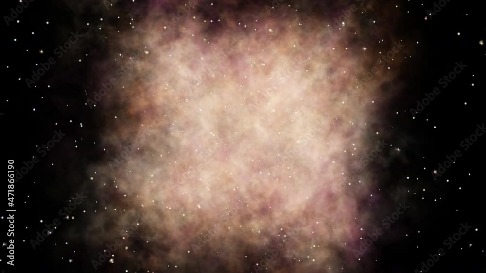 Wall mural abstract smooth animation of a galactic nebula in the rays of the sun against a background of glowin