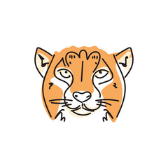 cheetah head  drawing vector illustration