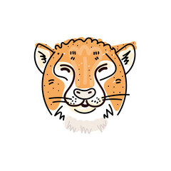 cheetah head  drawing vector illustration