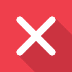 Obraz premium Cross mark icon, X sign, simple error design vector illustration, false choice symbol