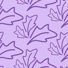 Organic pattern leaf purple lilac seamless pattern, textile design and packaging