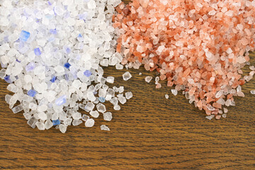 Persian blue salt and Himalayan pink salt.