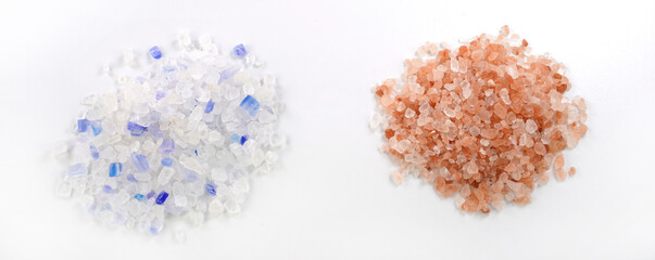 Persian blue salt and Himalayan pink salt.