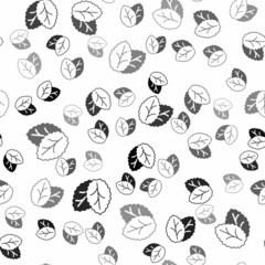 Black Tobacco leaf icon isolated seamless pattern on white background. Tobacco leaves. Vector