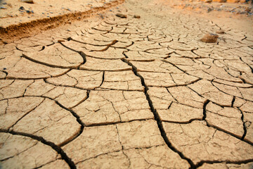 Clay cracks on the ground near Zabriskie point - 471868540