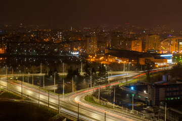 Fototapeta na wymiar cityscape night street illumination 