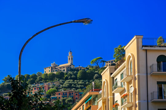 Chiesa Parrocchiale Santa Maria di Megli in Recco bottom view, Genova province, Italy