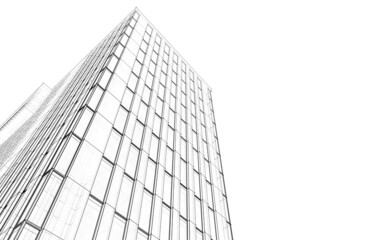 Architecture digital drawing 3d illustration