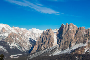 Dolomities winter mountains ski resort