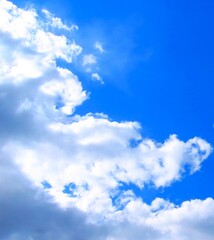 Obraz na płótnie Canvas Blue sky with clouds closeup