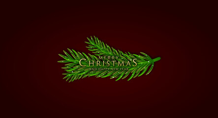 Realistic merry christmas and happy new year background design