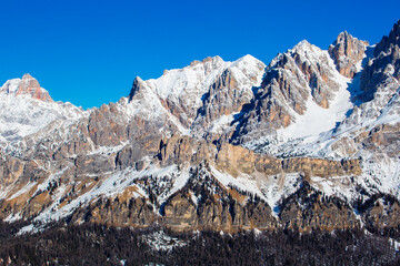Dolomities winter mountains ski resort