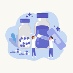 illustration of medicine with people