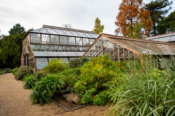Greenhouses, growing houses and glass houses located in the Cambridge Botanical Gardens