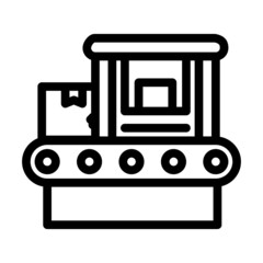 conveyor line line icon vector. conveyor line sign. isolated contour symbol black illustration
