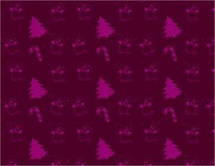 abstract Christmas background with bells and trees