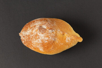 homemade pie sprinkled with flour