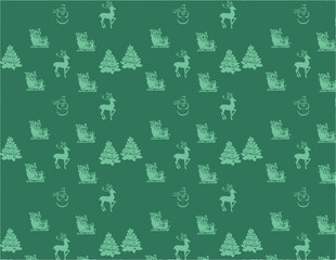 seamless pattern with Christmas trees in green background