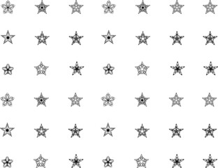 seamless pattern with stars in black and white