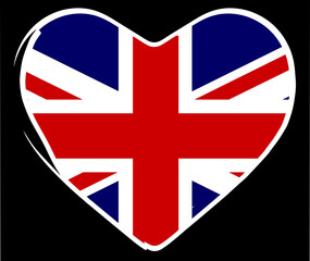 Obraz premium Union Flag Silhouette Heart