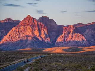 Sunrise colors in Red Rock Canyon