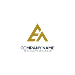 Monogram logo letter EA with gold color