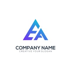 monogram logo modern gradient letter EA