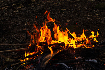 Red hot flames of fire isolated on black,Fire flame set isolated on black isolated background.