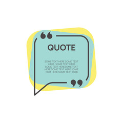 Quote frame border colorful vector. Speech bubble text box quotes.