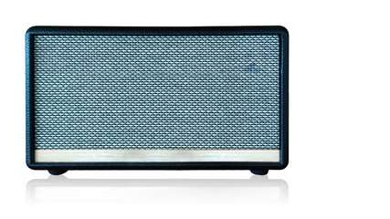 front view black radio technology on white background, object, fashion, copy space