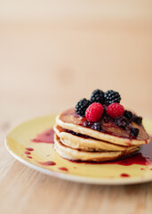 Pancakes with fresh berries 