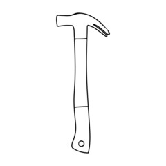 Doodle hammer illustration in vector. Hand drawn hammer illustration in vector. Doodle icon of hammer